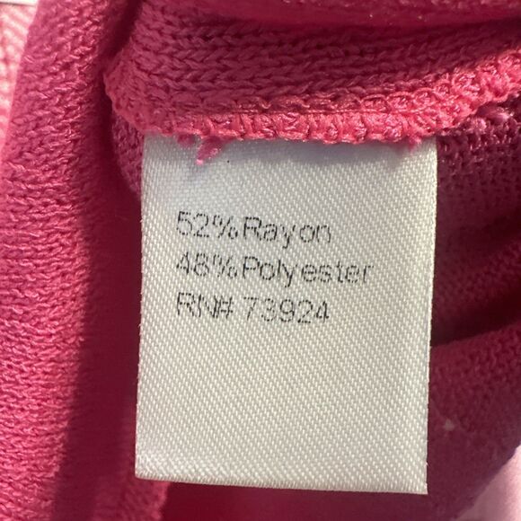 NWT Ming Wang Chevron Stripe Lightweight Knit Sweater Top Size XXS Pink Preppy - Picture 6 of 9